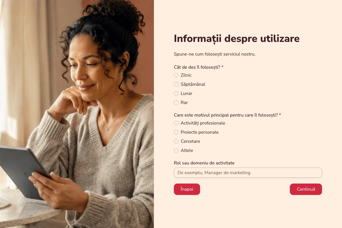Previzualizare șablon: Sondaj de feedback de la clienți
